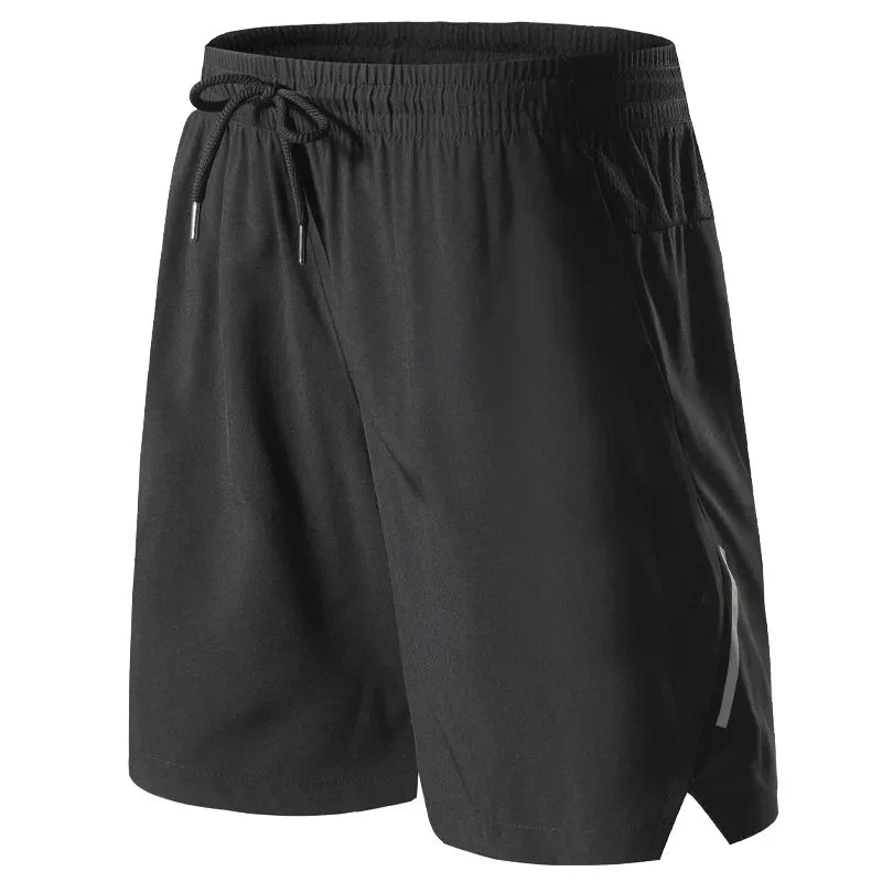 Shorts Masculinos de Esporte com Faixa Refletiva e Bolsos